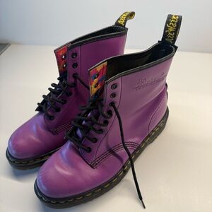 Dr. Martens Vintage Purple Leather Boots - Made in England